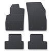 Tapis de sol en caoutchouc adapté pour Opel Astra J Hayon, Berline, Sports Tourer (2009-2019) - tapis de voiture - noir - 4 pcs.