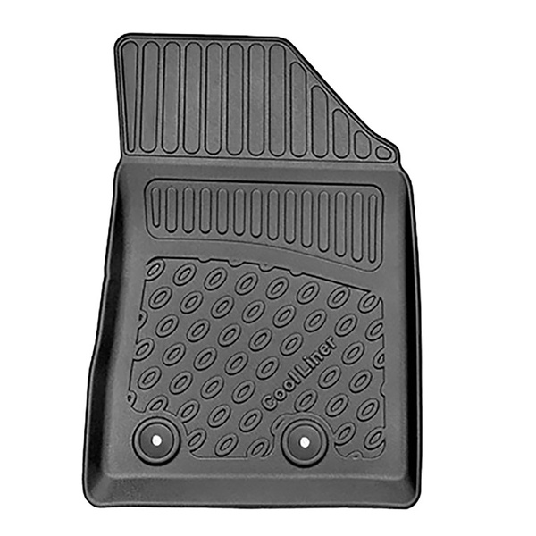 Tapis de sol en TPE adapté pour Jeep Compass II SUV (08.2017-....) - non pour version Plug-in hybride - tapis de voiture - noir