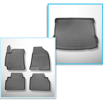 Kit tapis de coffre et tapis de voiture TPE pour: Hyundai Kona II SUV (04.2023-.