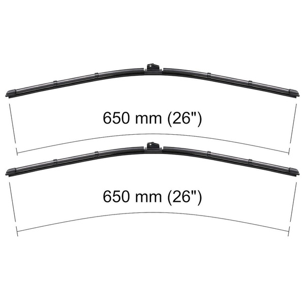 Balais d'essuie-glace de pare-brise adaptés pour Mercedes-Benz CL W215, W216 Coupé (03.2000-2013) - balais plat
