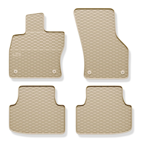 Tapis de sol en caoutchouc adapté pour Volkswagen Passat B8 (2014-2023) - tapis de voiture - beige