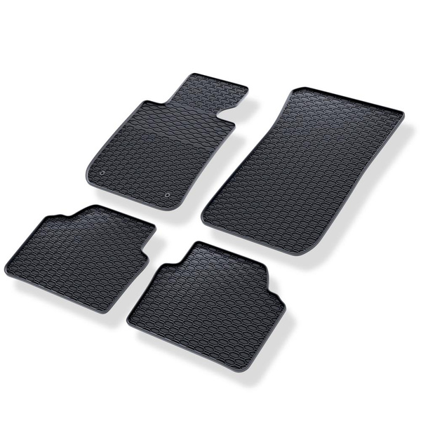 Tapis de sol en caoutchouc adapté pour BMW 3 E90, E91 Berline, Touring (2004-2013) - tapis de voiture - noir - 4 pcs.