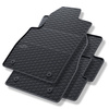 Tapis de sol en caoutchouc adapté pour Opel Cascada Cabriolet (2013-2019) - tapis de voiture - noir - 4 pcs.