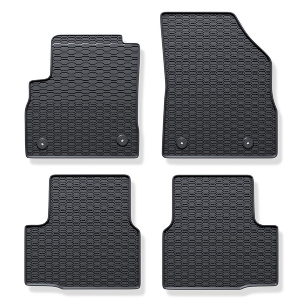 Tapis de sol en caoutchouc adapté pour Opel Astra K Hayon, Sports Tourer (2015-2022) - tapis de voiture - noir - 4 pcs.