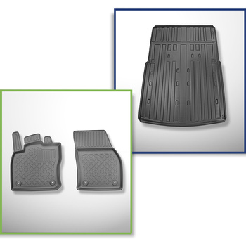 Kit tapis de coffre et tapis de voiture TPE pour: Volkswagen Caddy V Van (11.202