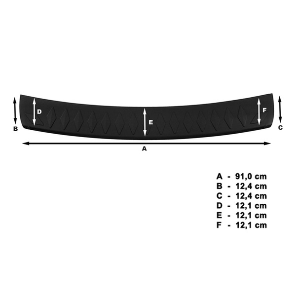 Revêtement noir pour pare-choc arrière Mitsubishi Lancer X Sportback (2008-2016)