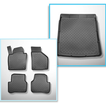 Kit tapis de coffre et tapis de voiture TPE pour: Volkswagen Passat B6, B7 Coupé (06.2008-11.2016)