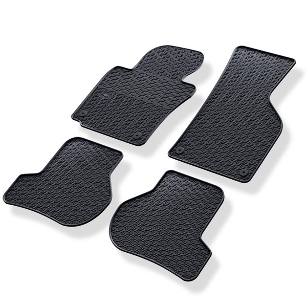 Tapis de sol en caoutchouc adapté pour Volkswagen Scirocco III Coupé (2008-2017) - tapis de voiture - noir - 4 pcs.