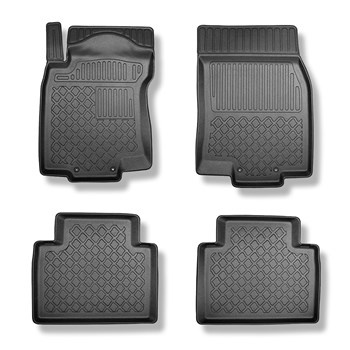 Tapis de sol en TPE adapté pour Nissan X-Trail III SUV (12.2015-10.2022) - 5 ou 7 sièges; sans la troisième rangée de sièges - tapis de voiture - noir