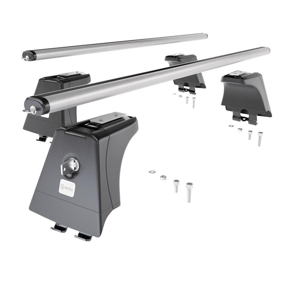 Barres de toit en aluminium adapté pour Renault Grand Scenic Monospace (2003-2008) - Porte-Bagages de Voiture argent - points de montage - (suivant le modèle de voiture ils peuvent se situer à différents endroits)
