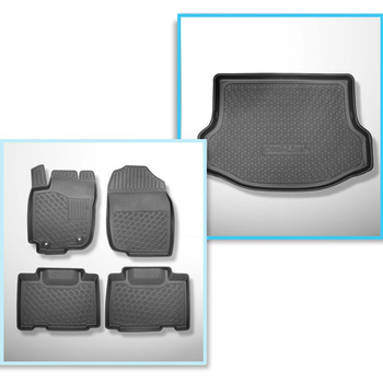 Kit tapis de coffre et tapis de voiture TPE PREMIUM pour: Toyota RAV4 IV SUV (03.2013-12.2018) - non pour version hybride