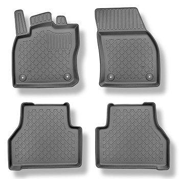 Tapis de sol en TPE adapté pour Volkswagen Caddy V Break (11.2020-....) - 5 ou 7 sièges; sans la troisième rangée de sièges - tapis de voiture - noir