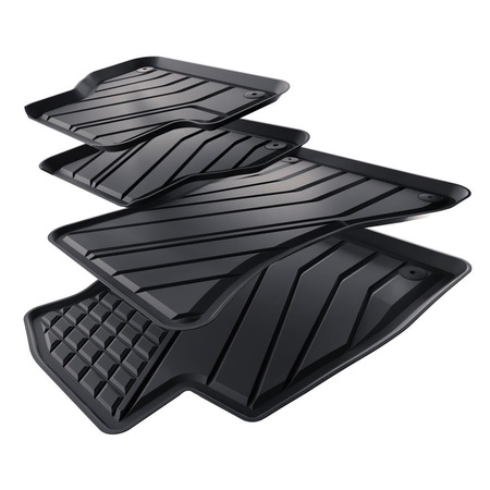 Tapis de sol en TPE adapté pour Audi A4 B9 Avant, Berline (2015-2024) - tapis de voiture - noir