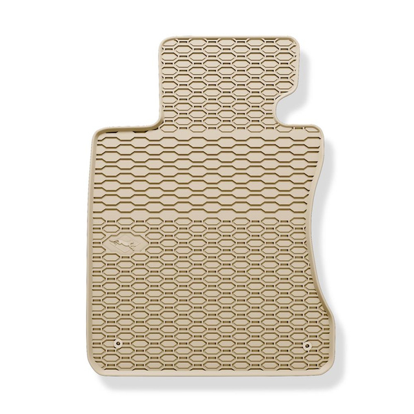 Tapis de sol en caoutchouc adapté pour BMW 5 E60, E61 (2003-2010) - tapis de voiture - beige
