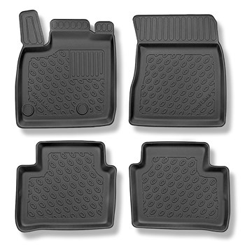 Tapis de sol en TPE adapté pour Nissan Qashqai III J12 Mild Hybrid Crossover (06.2021-....) - pas pour la version e-Power - tapis de voiture - noir