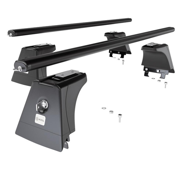 Barres de toit en aluminium adapté pour Opel Astra J mk IV Berline (2011-2020) - Porte-Bagages de Voiture noir - points de montage - (suivant le modèle de voiture ils peuvent se situer à différents endroits)