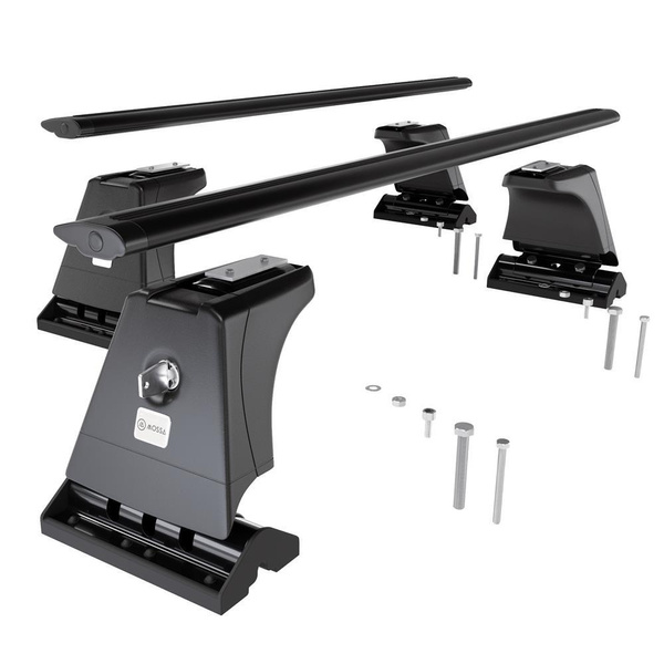 Barres de toit en aluminium adapté pour Volvo V40 Break (1996-2004) - Porte-Bagages de Voiture noir - points de montage - (suivant le modèle de voiture ils peuvent se situer à différents endroits)