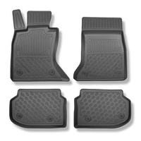 Tapis de sol en TPE adapté pour BMW 5 F10 Berline (12.2015-10.2022) - X-drive; distance entre les rails du siège avant (partie arrière) 415 mm - tapis de voiture - noir