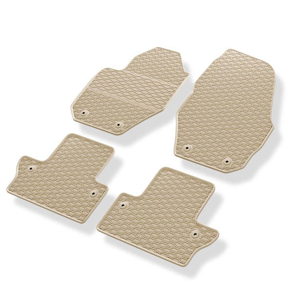Tapis de sol en caoutchouc adapté pour Volvo S60 II (2010-2019) - tapis de voiture - beige