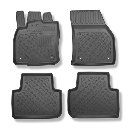 Tapis de sol en TPE adapté pour Volkswagen Golf VII Monospace (12.2015-10.2022) - tapis de voiture - noir