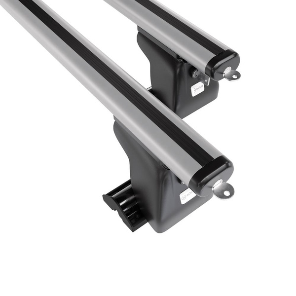 Barres de toit en aluminium adapté pour Opel Vivaro A Van (2001-2006) - Porte-Bagages de Voiture argent - points de montage - (suivant le modèle de voiture ils peuvent se situer à différents endroits)