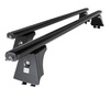 Barres de toit en aluminium adapté pour Renault Megane mk II Berline (2002-2009) - Porte-Bagages de Voiture noir - points de montage - (suivant le modèle de voiture ils peuvent se situer à différents endroits)