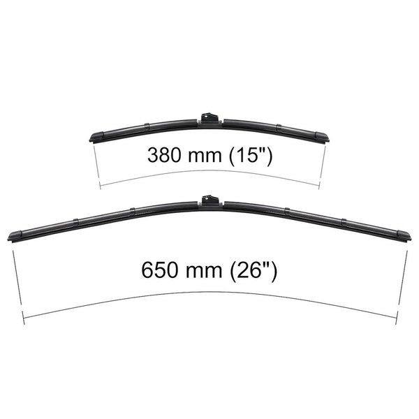 Balais d'essuie-glace de pare-brise adaptés pour Fiat Grande Punto III Hayon, Van (2005-2012) - balais plat