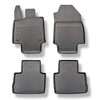 Tapis de sol en TPE adapté pour Toyota RAV4 V SUV (01.2019-....) - aussi avec boîte hybride; avec boîte automatique - tapis de voiture - noir