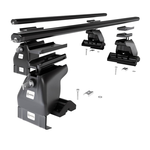 Barres de toit en aluminium adapté pour Chevrolet Kalos Hayon (2003-2011) - Porte-Bagages de Voiture noir - toit normal