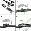 Balais d'essuie-glace de pare-brise adaptés pour Volkswagen Touareg I, II SUV (11.2002-2017) - essuie-glace pour lunette avant - kit essuie glaces - balais plat