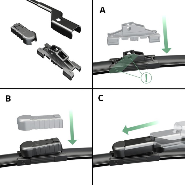 Balais d'essuie-glace de pare-brise adaptés pour Peugeot Rifter Van (07.2018-....) - balais plat