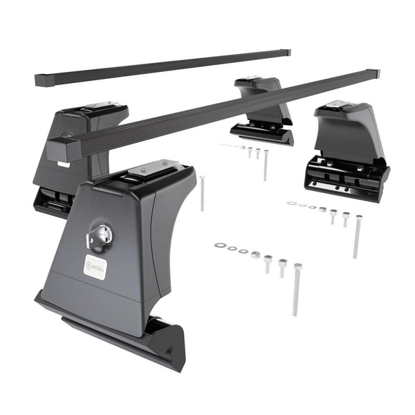 Barres de toit en acier adapté pour BMW 5 F10 Berline (2010-2017) - Porte-Bagages de Voiture noir - points de montage - (suivant le modèle de voiture ils peuvent se situer à différents endroits)