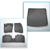 Kit tapis de coffre et tapis de voiture TPE pour: Ford Galaxy III Monospace (09.2015-2023) - 7 places; 3me rangée abaissée