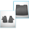 Kit tapis de coffre et tapis de voiture TPE pour: Volkswagen Caravelle Van (06.2015-2019) - empattement long; derriere 3e rangée de sieges