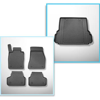 Kit tapis de coffre et tapis de voiture TPE pour: BMW 5 G31 Touring (05.2017-09.