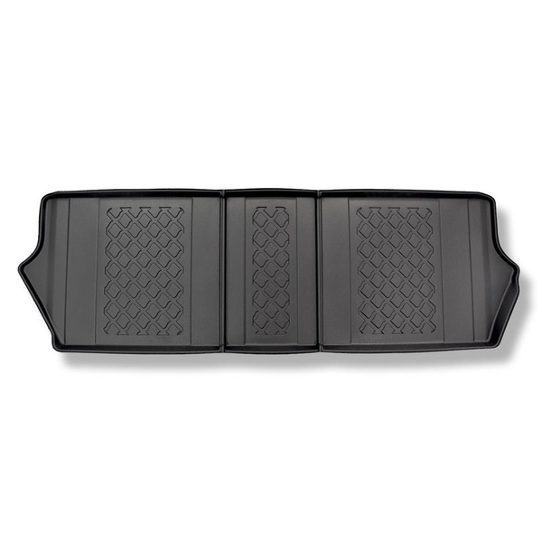 Kit tapis de coffre et tapis de voiture TPE pour: Mercedes-Benz EQV 300 Van (10.2020-....) - version Extra longue (Extra Long) (empattement 3430 mm, longueur du véhicule 5370 mm);pour la 3ème rangée de sièges;sans séparation de l'espace bagage;sièges coul