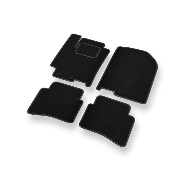 Tapis de Sol Velours adapté pour Kia Rio IV Hayon (2017-....) - Premium tapis de voiture - noir