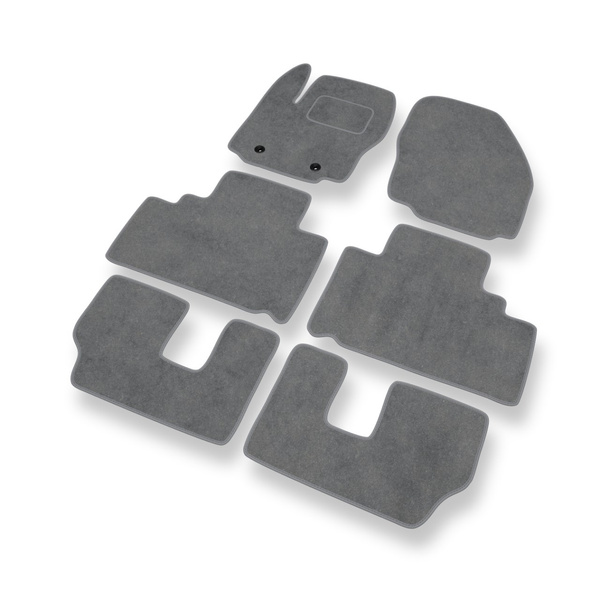 Tapis de Sol Velours adapté pour Ford Galaxy III Monospace (2006-2015) - Premium tapis de voiture - gris
