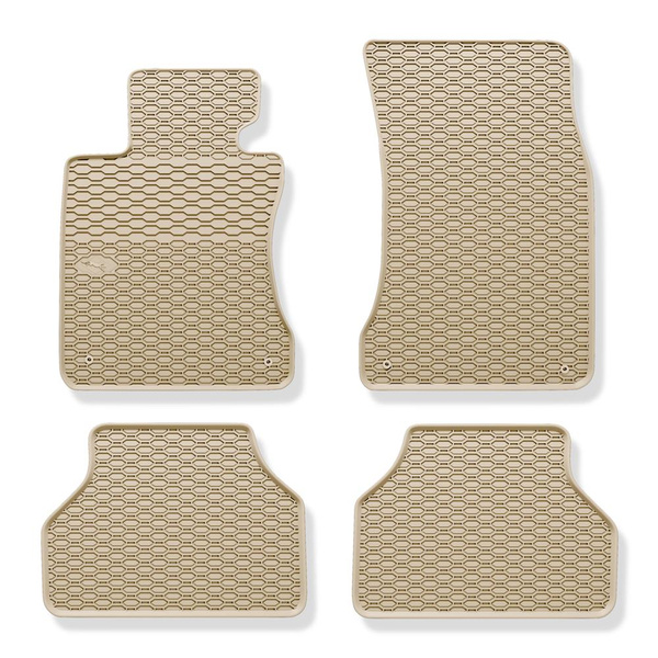 Tapis de sol en caoutchouc adapté pour BMW 5 E60, E61 (2003-2010) - tapis de voiture - beige