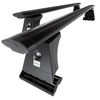 Barres de toit en aluminium adapté pour Fiat Fullback Pick-Up (2016-2018) - Porte-Bagages de Voiture noir - points de montage - (suivant le modèle de voiture ils peuvent se situer à différents endroits)