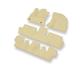Tapis de Sol Velours adapté pour Citroen C4 Grand Picasso I Monospace (2006-2013) - Premium tapis de voiture - beige