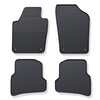 Tapis de sol en caoutchouc adapté pour Volkswagen Polo V Hayon, Berline (2009-2017) - tapis de voiture - noir - 4 pcs.