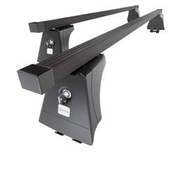 Barres de toit en acier adapté pour Renault Megane mk II Hayon (2002-2009) - Porte-Bagages de Voiture noir - points de montage - (suivant le modèle de voiture ils peuvent se situer à différents endroits)