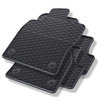 Tapis de sol en caoutchouc adapté pour Volkswagen T-Roc SUV (2017-....) - tapis de voiture - noir - 4 pcs.