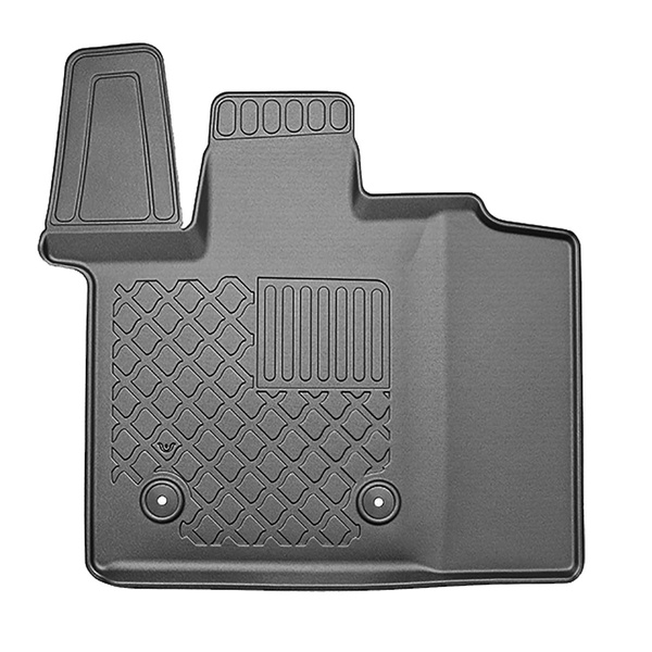 Tapis de sol en TPE adapté pour Volkswagen Multivan T7 Van (10.2021-....) - aussi pour eHybrid PHEV; empattement court (L1) et long (L2) - tapis de voiture - noir