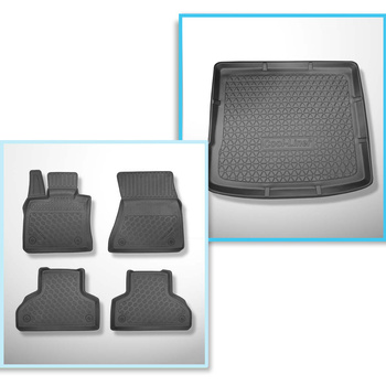 Kit tapis de coffre et tapis de voiture TPE PREMIUM pour: BMW X6 E71 SAC (06.2008-10.2014) - sin la tercera fila