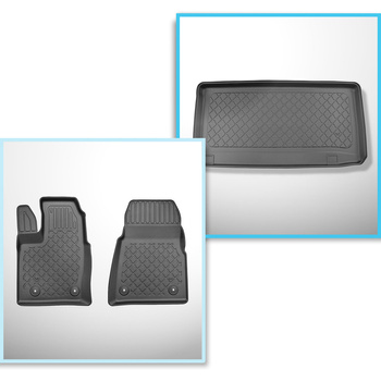 Kit tapis de coffre et tapis de voiture TPE pour: Ford Tourneo Custom Van (02.20
