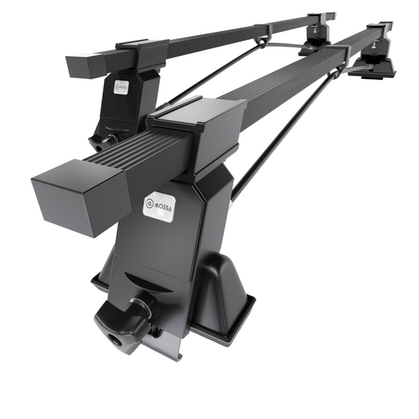 Barres de toit en acier adapté pour Mitsubishi Carisma Berline (1997-2005) - Porte-Bagages de Voiture noir - points de montage - (suivant le modèle de voiture ils peuvent se situer à différents endroits)