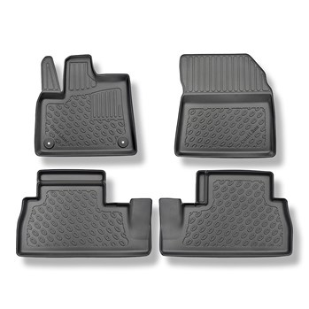 Tapis de sol en TPE adapté pour Opel Combo E Life Van (06.2018-....) - 5 sièges; version courte et longue; avec sièges réglables et non réglables dans la première rangée - tapis de voiture - noir