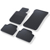 Tapis de sol en caoutchouc adapté pour BMW 1 E82, E87, E88 Coupé, Hayon, Cabriolet (2004-2013) - tapis de voiture - noir - 4 pcs.